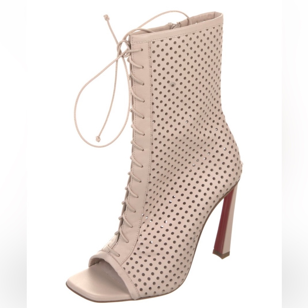 Christian Louboutin Leather peep toe booties - Picture 2 of 6
